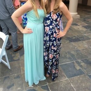 David's Bridal - Strapless Bridesmaid Dress - Mint